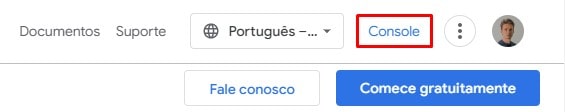 Acessar console do Google Cloud.