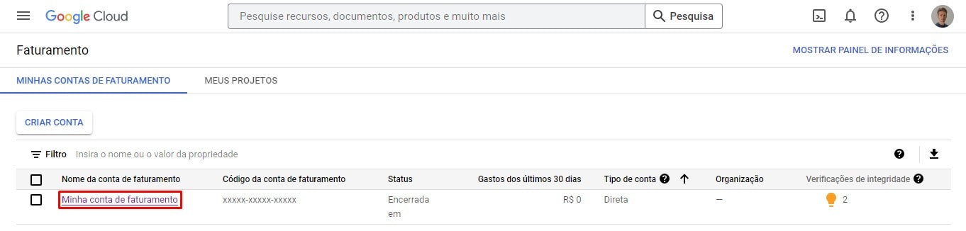 Contas de faturamento.