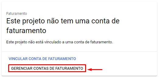 Mensagem de aviso sobre conta de faturamento.