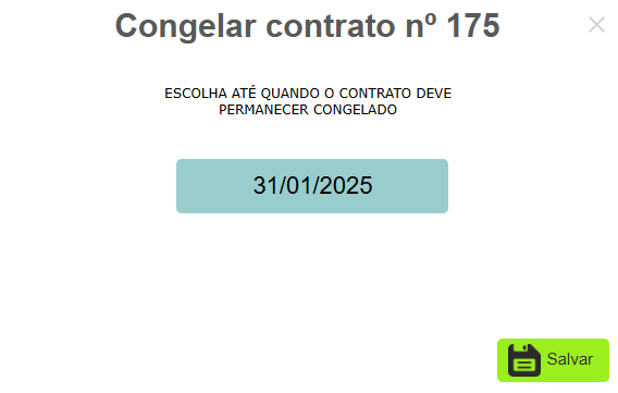 Definir tempo de congelamento do contrato do assinante.