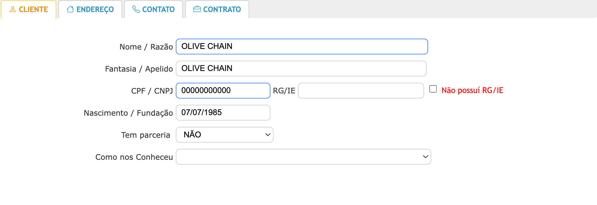 Cadastrar um cliente no ISPFY.