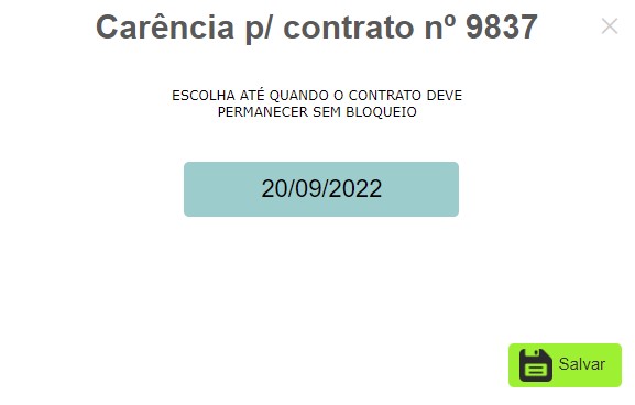 Carência para contrato.
