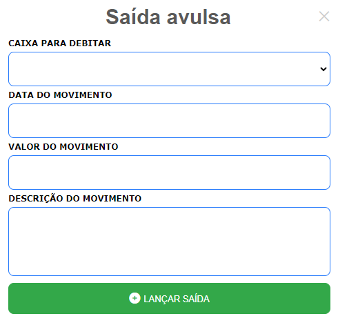 Registrar uma saída no caixa.