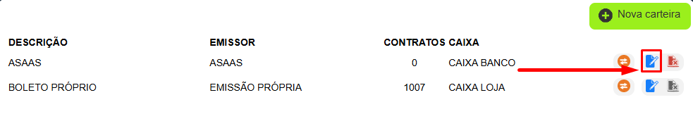 Editar o cadastro da carteira no ISPFY.