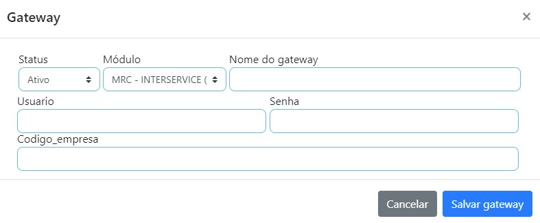 Configurando gateway MRC Interservice.