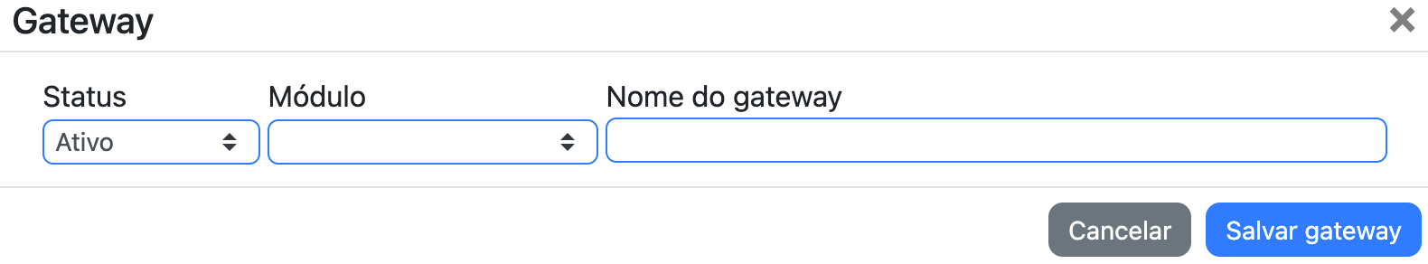 Cadastrar gateway de SVA | Sistema para provedor.