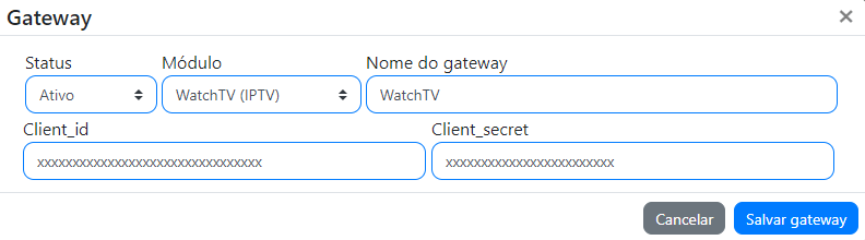 Cadastrar gateway SVA WatchTV no ISPFY.