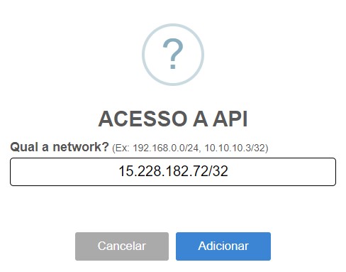 Adicionar network de acesso à API.