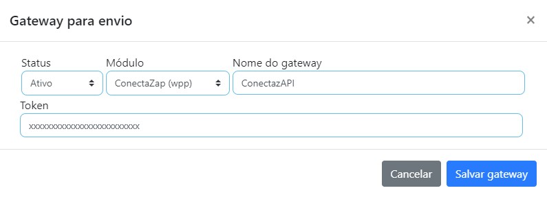 Gateway para envio de mensagens.