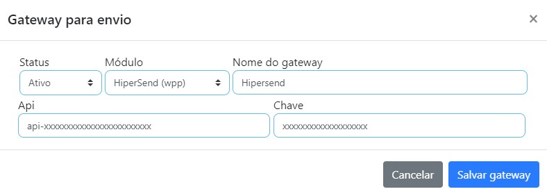 Gateway para envio de mensagens