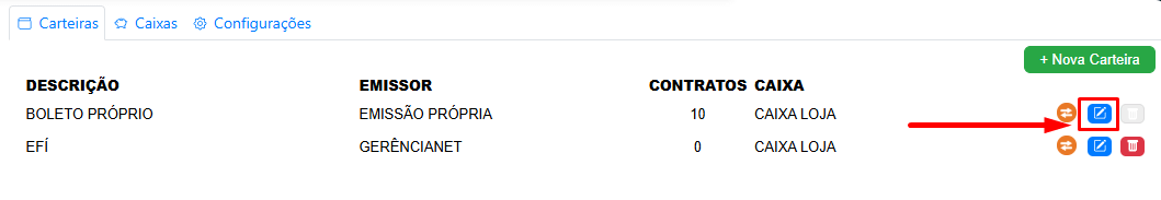Editar carteira de cobrança no ISPFY.