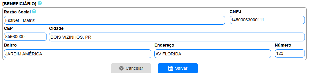 Preencher os dados do beneficiário dessa carteira.
