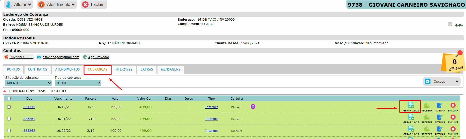 Gerar nota 21/22 no ISPFY.