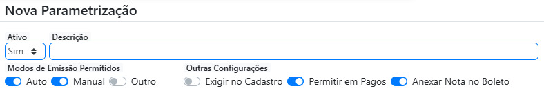 Nova parametrização.