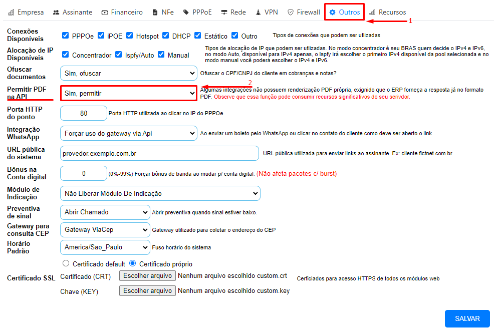 Permitir PDF na API fazendo com que o ERP forneça a resposta no formato PDF | Sistema para provedor.